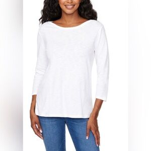 Kirkland Signature Ladies' 3/4 Sleeve Cotton Slub Tee NWOT